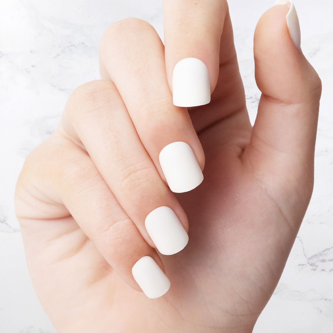 Classic White Square nails