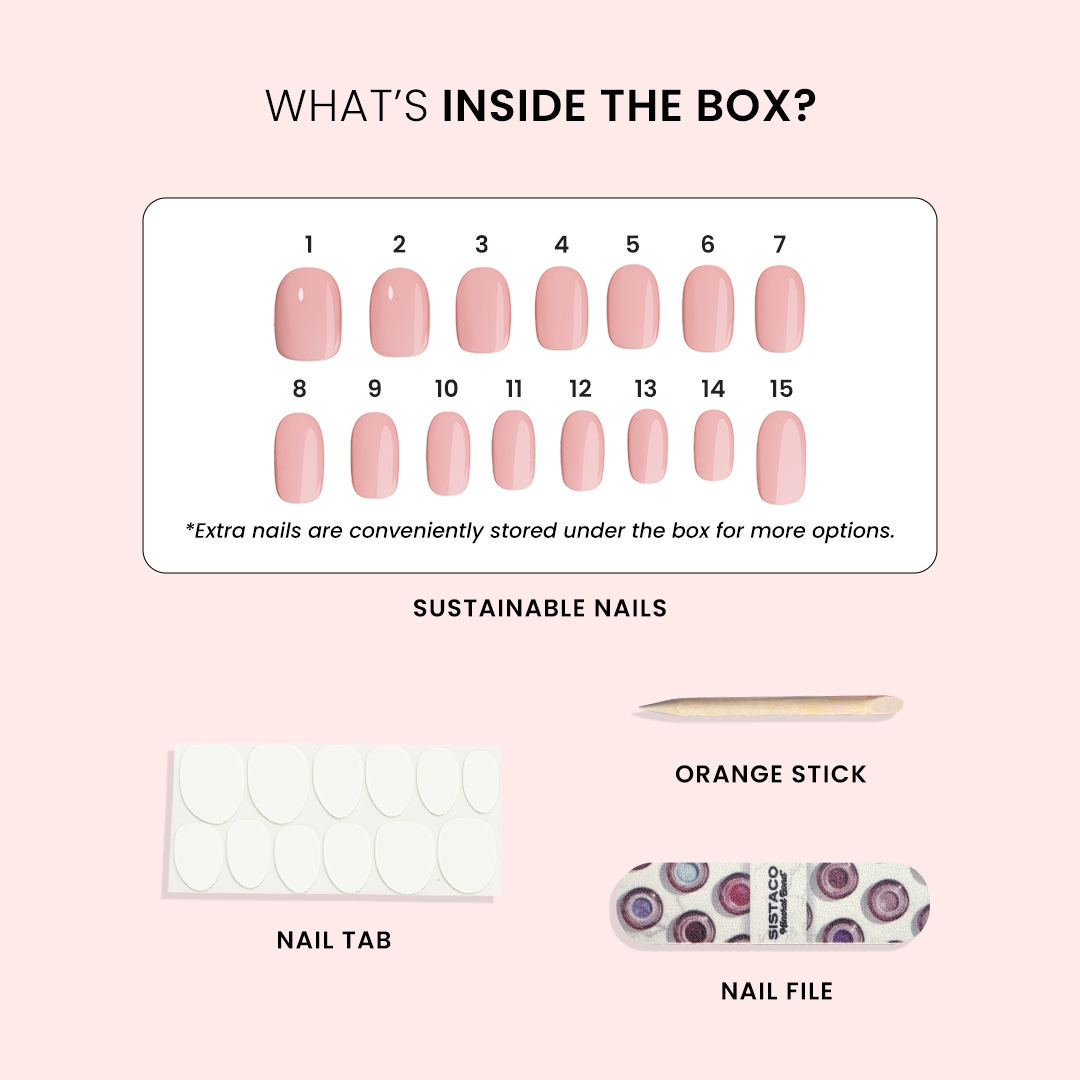 Frosted Cheer - Oval Sustainable Nails